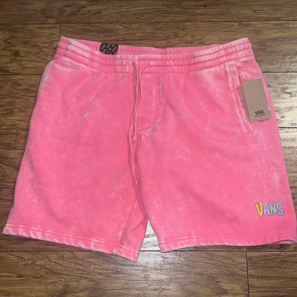 Vans Overlook Pink Wash Fleece Sweat Shorts mens size XL